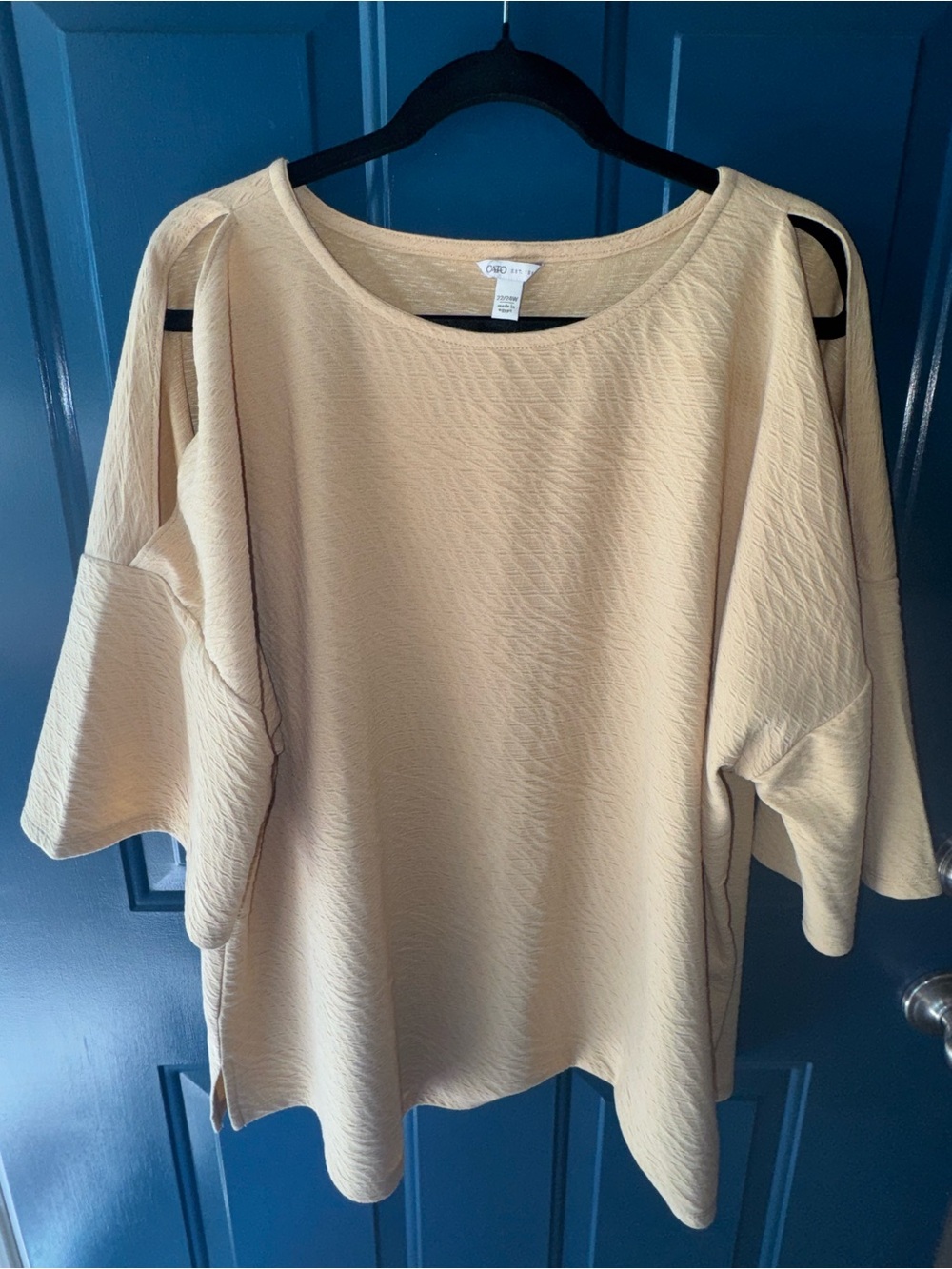 Cato Cold-Shoulder Textured Top
